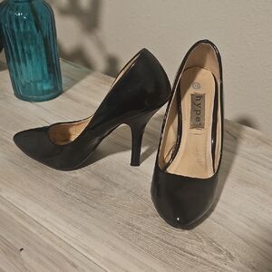 Hype Glossy Black Women's Heels